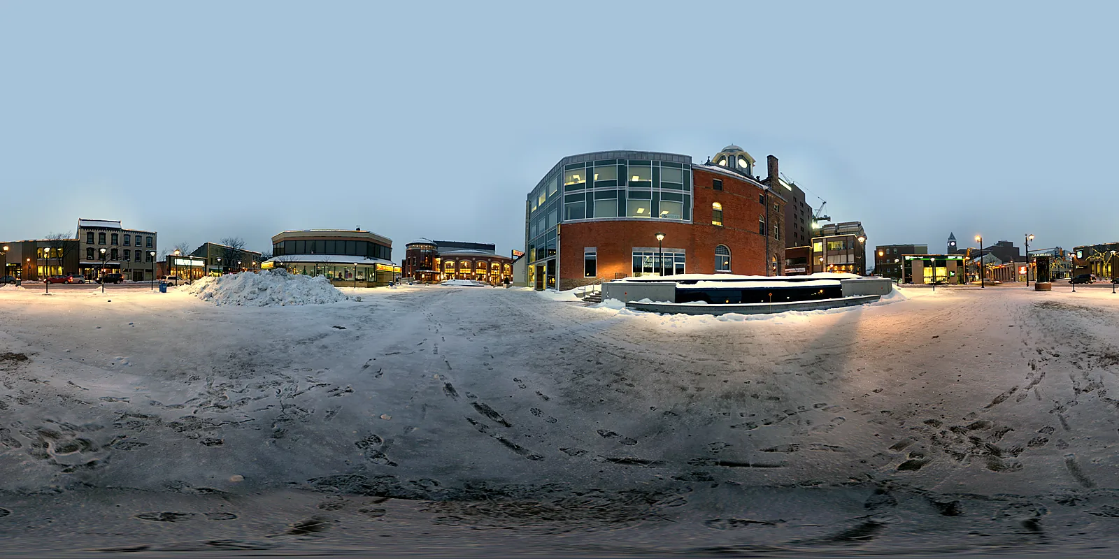 Downtown Brampton panorama including the Rose Theatre